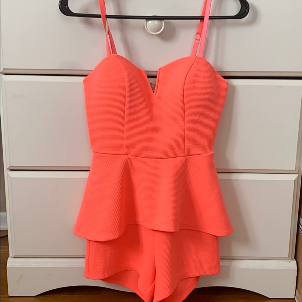 Material Girl Coral Romper
